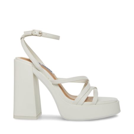 White Steve Madden Affection Women's Heels Sandals | PH 6395LEV